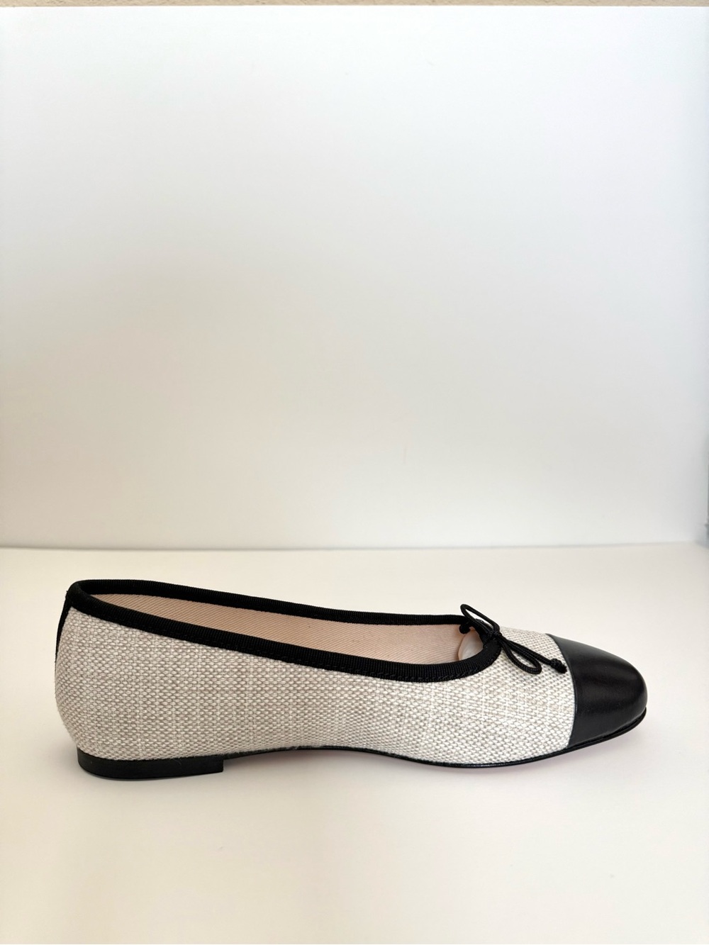 J. Crew Two-Tone Cream and Black Ballet Flat